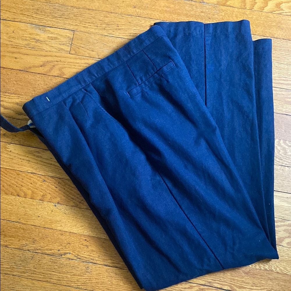 Liz Claiborne Blue Linen Pleated Pants